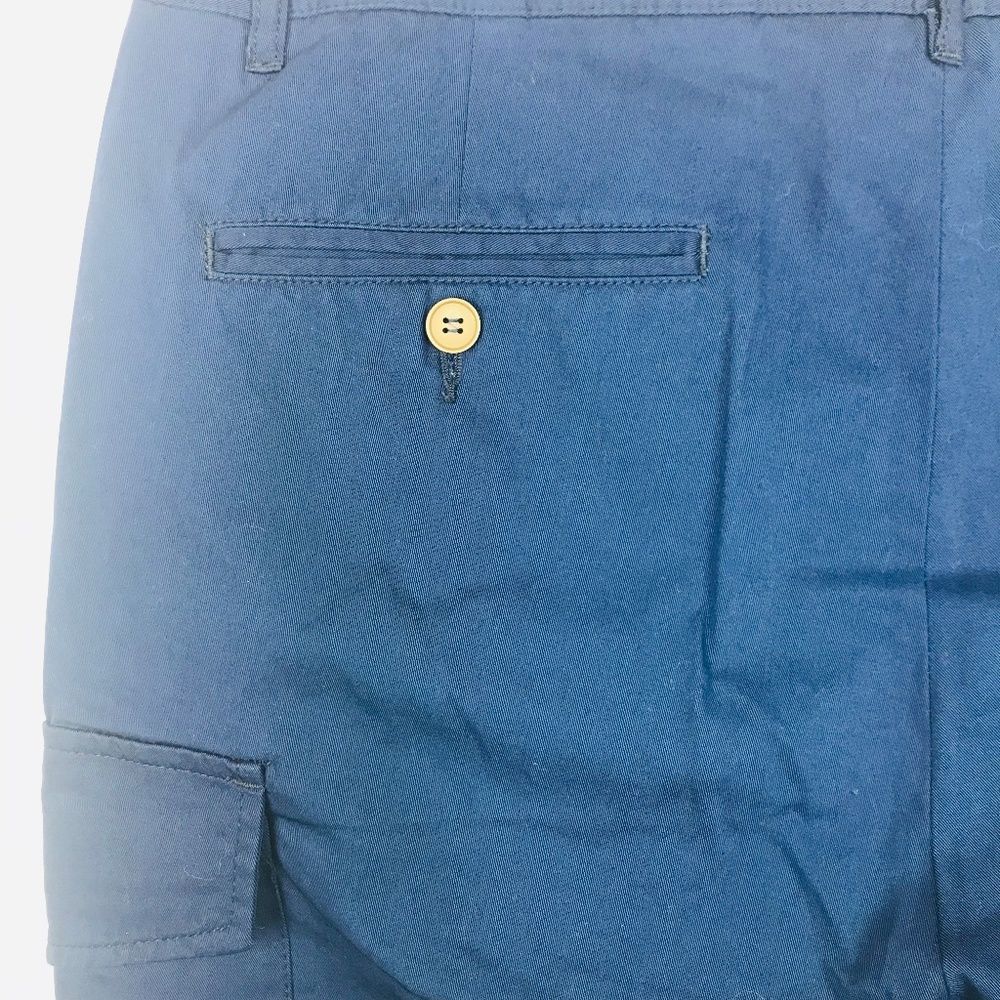 Zara Man 100% Cotton Cuffed Cargo Pants Blue - Picture 4 of 6